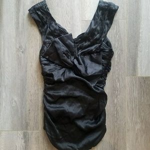 bebe Tops - Bebe Silk Ruched Bow Top bebe Tops - Bebe Silk Ruched Bow Top
